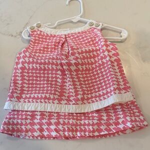 Janie and Jack Pink and White Houndstooth Dress